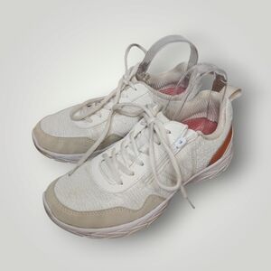 Vionic Jetta Shoe Sneaker Women's Sz 6.5 Light Grey White Side Zip Low Top